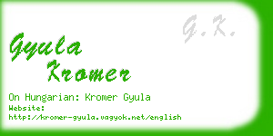 gyula kromer business card